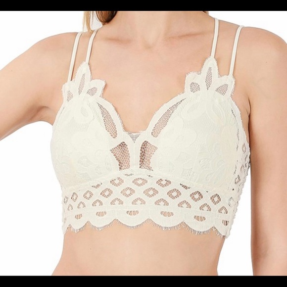 Ivory crochet lace bralette by Zenana - Picture 1 of 1